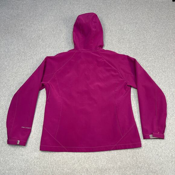 Free Country Jacket WMNS L Fuchsia Pink Zip Up Hooded Lightweight Coat Overcoat - Picture 6 of 9